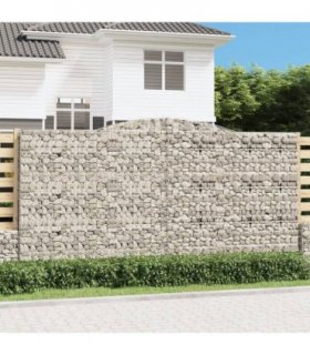 vidaXL Arched Gabion Baskets 3 pcs 400x50x200/220 cm Galvanised Iron