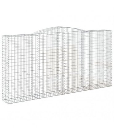 vidaXL Arched Gabion Baskets 3 pcs 400x50x200/220 cm Galvanised Iron