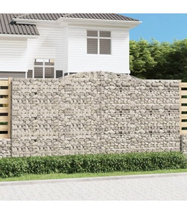 vidaXL Arched Gabion Baskets 4 pcs 400x50x200/220 cm Galvanised Iron