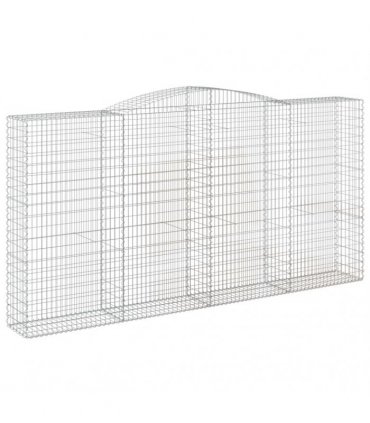 vidaXL Arched Gabion Baskets 4 pcs 400x50x200/220 cm Galvanised Iron