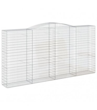 vidaXL Arched Gabion Baskets 5 pcs 400x50x200/220 cm Galvanised Iron