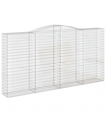 vidaXL Arched Gabion Baskets 8 pcs 400x50x200/220 cm Galvanised Iron