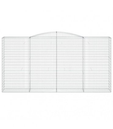 vidaXL Arched Gabion Baskets 8 pcs 400x50x200/220 cm Galvanised Iron