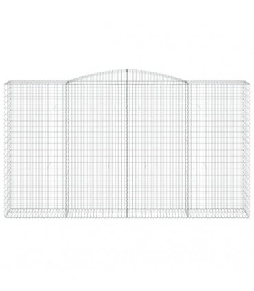 vidaXL Arched Gabion Baskets 2 pcs 400x50x220/240 cm Galvanised Iron