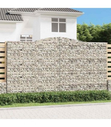vidaXL Arched Gabion Baskets 5 pcs 400x50x220/240 cm Galvanised Iron