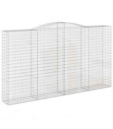 vidaXL Arched Gabion Baskets 5 pcs 400x50x220/240 cm Galvanised Iron