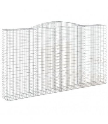 vidaXL Arched Gabion Baskets 6 pcs 400x50x220/240 cm Galvanised Iron
