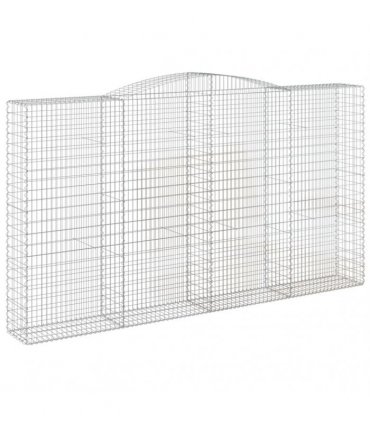 vidaXL Arched Gabion Baskets 7 pcs 400x50x220/240 cm Galvanised Iron