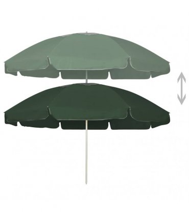 vidaXL Beach Parasol Green 240 cm