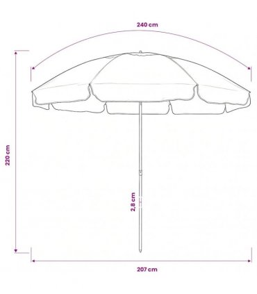 vidaXL Beach Parasol Green 240 cm