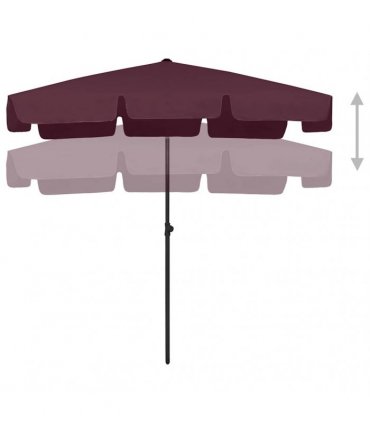 vidaXL Beach Parasol Bordeaux Red 200x125 cm