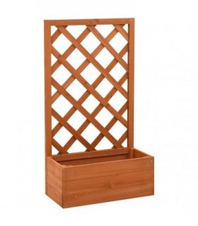 vidaXL Garden Trellis Planter Orange 50x25x90 cm Solid Firwood