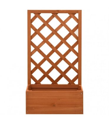 vidaXL Garden Trellis Planter Orange 50x25x90 cm Solid Firwood