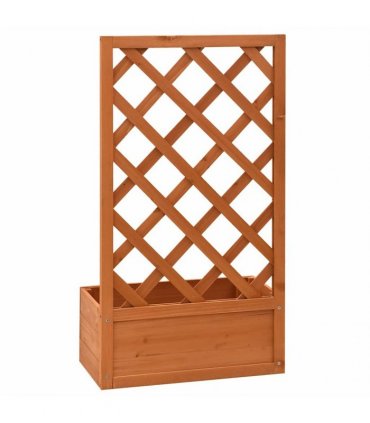 vidaXL Garden Trellis Planter Orange 50x25x90 cm Solid Firwood