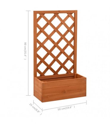vidaXL Garden Trellis Planter Orange 50x25x90 cm Solid Firwood
