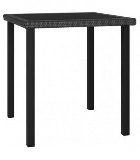 vidaXL Garden Dining Table Black 70x70x73 cm Poly Rattan