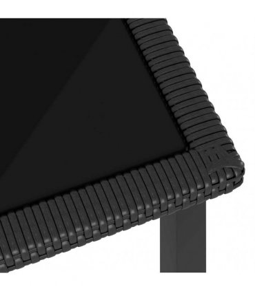 vidaXL Garden Dining Table Black 70x70x73 cm Poly Rattan