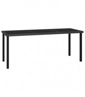 vidaXL Garden Dining Table Black 180x70x73 cm Poly Rattan