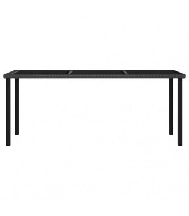 vidaXL Garden Dining Table Black 180x70x73 cm Poly Rattan