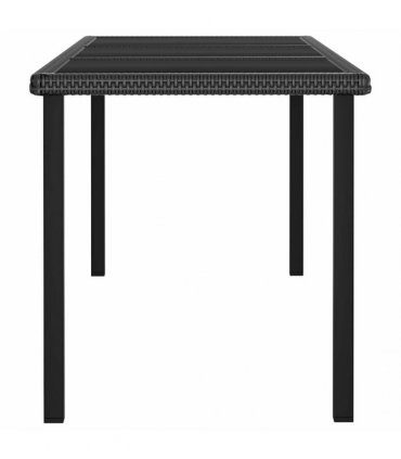 vidaXL Garden Dining Table Black 180x70x73 cm Poly Rattan