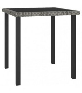 vidaXL Garden Dining Table Grey 70x70x73 cm Poly Rattan