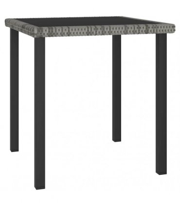 vidaXL Garden Dining Table Grey 70x70x73 cm Poly Rattan