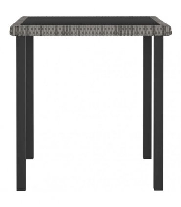 vidaXL Garden Dining Table Grey 70x70x73 cm Poly Rattan