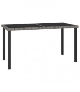 vidaXL Garden Dining Table Grey 140x70x73 cm Poly Rattan