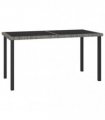 vidaXL Garden Dining Table Grey 140x70x73 cm Poly Rattan