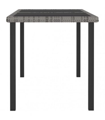 vidaXL Garden Dining Table Grey 140x70x73 cm Poly Rattan