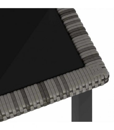 vidaXL Garden Dining Table Grey 140x70x73 cm Poly Rattan