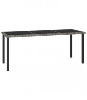 vidaXL Garden Dining Table Grey 180x70x73 cm Poly Rattan