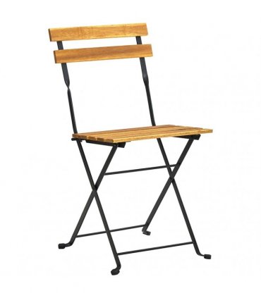 vidaXL Folding Chairs 8 pcs Steel and Solid Wood Acacia