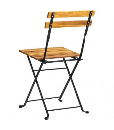 vidaXL Folding Chairs 8 pcs Steel and Solid Wood Acacia