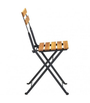 vidaXL Folding Chairs 8 pcs Steel and Solid Wood Acacia