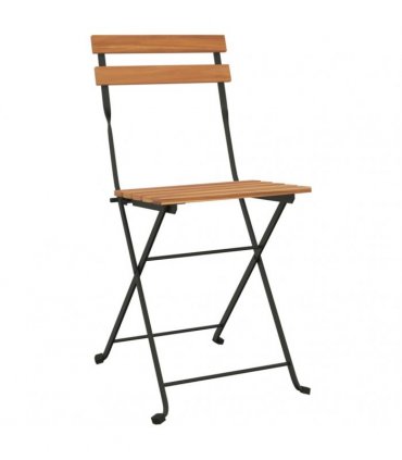 vidaXL Folding Chairs 8 pcs Solid Wood Teak and Steel