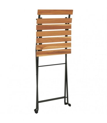 vidaXL Folding Chairs 8 pcs Solid Wood Teak and Steel