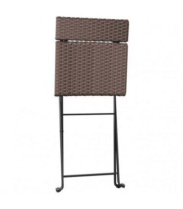 vidaXL Folding Chairs 4 pcs Brown Poly Rattan and Steel