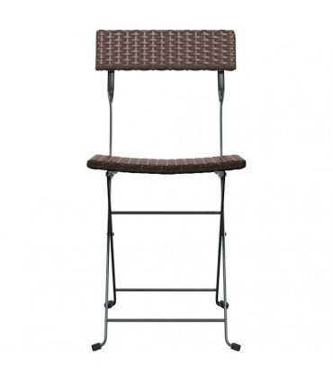 vidaXL Folding Chairs 6 pcs Brown Poly Rattan and Steel