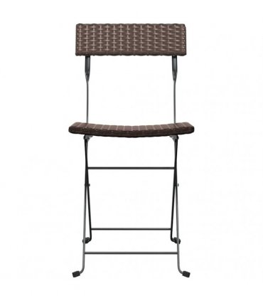 vidaXL Folding Chairs 8 pcs Brown Poly Rattan and Steel