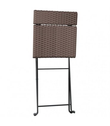 vidaXL Folding Chairs 8 pcs Brown Poly Rattan and Steel