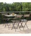 vidaXL Folding Chairs 4 pcs Grey Poly Rattan and Steel