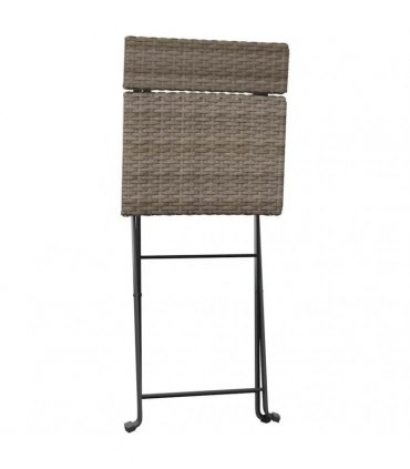vidaXL Folding Chairs 4 pcs Grey Poly Rattan and Steel