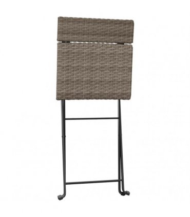 vidaXL Folding Chairs 8 pcs Grey Poly Rattan and Steel