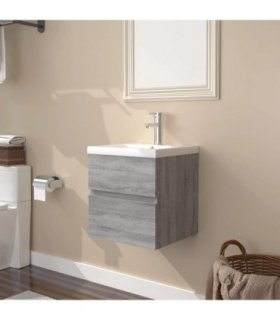 vidaXL Sink Cabinet with Built-in Basin Grey Sonoma Engineered Wood