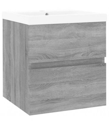 vidaXL Sink Cabinet with Built-in Basin Grey Sonoma Engineered Wood