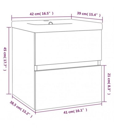 vidaXL Sink Cabinet with Built-in Basin Grey Sonoma Engineered Wood