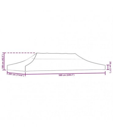 vidaXL Party Tent Roof 6x3 m Burgundy 270 g/m²