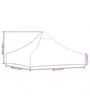 vidaXL Party Tent Roof 2x2 m Orange 270 g/m²