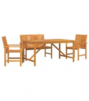vidaXL Garden Dining Set 4 pcs Brown Solid Acacia Wood
